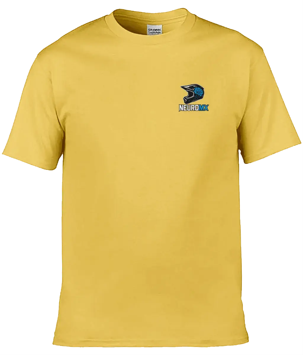 Yellow motocross t-shirt with helmet and NEUROMX logo on the chest