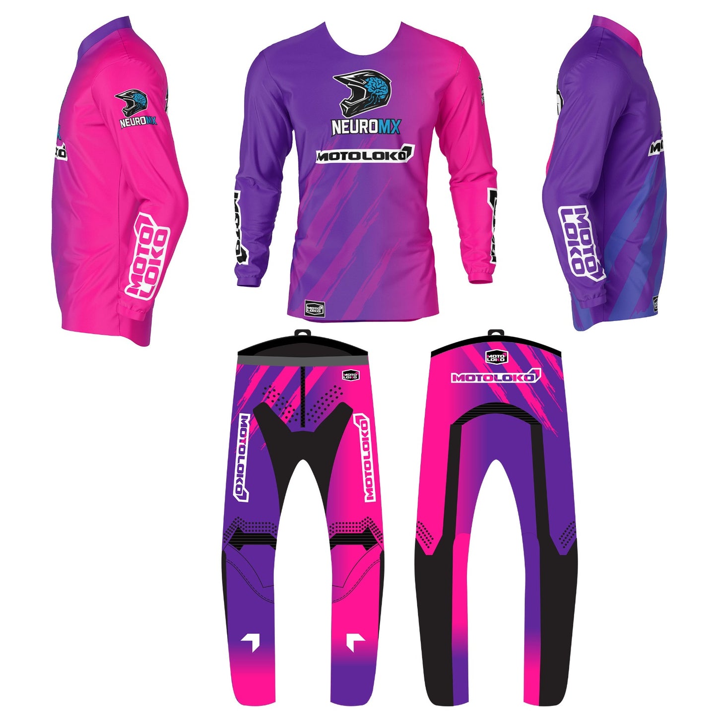 Purple / Pink fade Motocross Kit – Adults | NeuroMX x MotoLoko