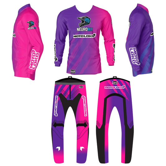 Purple / Pink fade Motocross Kit – kids | NeuroMX x MotoLoko
